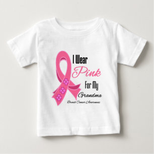 Camiseta De Bebé Llevo a la abuela rosada del cáncer de pecho de l