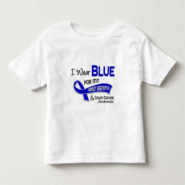 Camiseta De Bebé Llevo Azul Para Mi Abuela 42 Colones De Cáncer (Anverso)