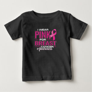 Camiseta De Bebé Llevo el rosa para la conciencia del cáncer de