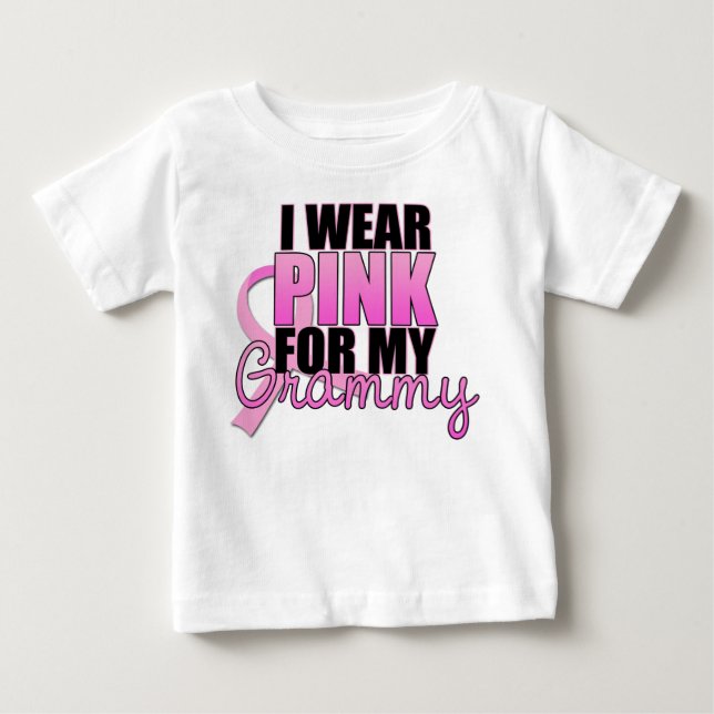 Camiseta De Bebé Llevo el rosa para mi Grammy - cáncer de pecho (Anverso)