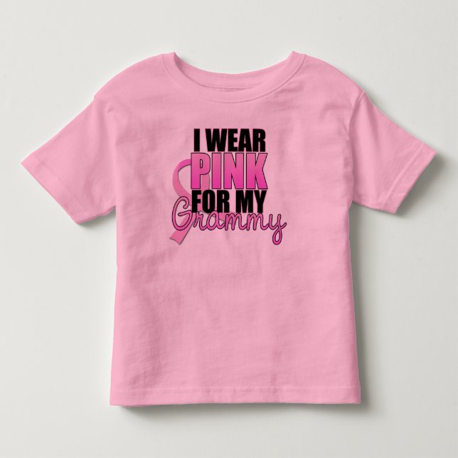 Camiseta De Bebé Llevo el rosa para mi Grammy - cáncer de pecho (Anverso)