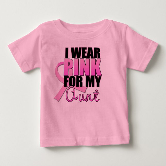 Camiseta De Bebé Llevo el rosa para mi tía (Anverso)