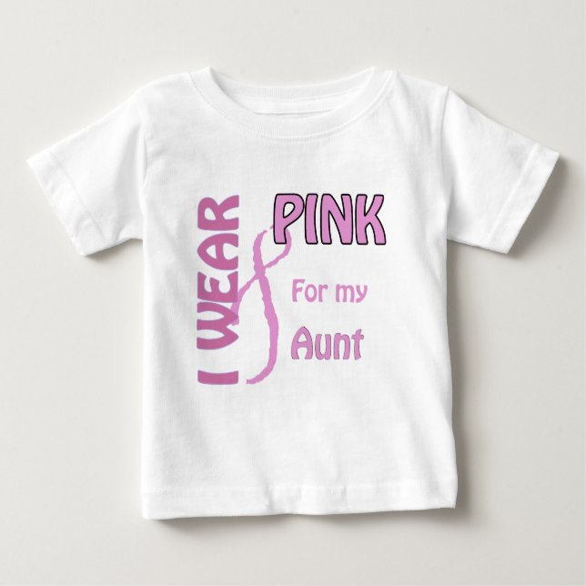 Camiseta De Bebé Llevo el rosa para mi tía (Anverso)