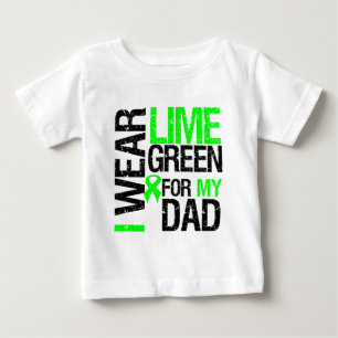 Camiseta De Bebé Llevo la cinta de la verde lima para mi linfoma