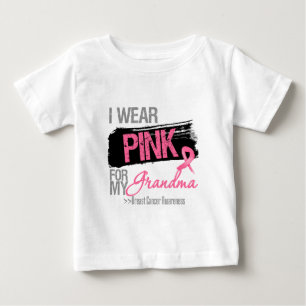 Camiseta De Bebé Llevo la cinta rosada para mi cáncer de pecho de