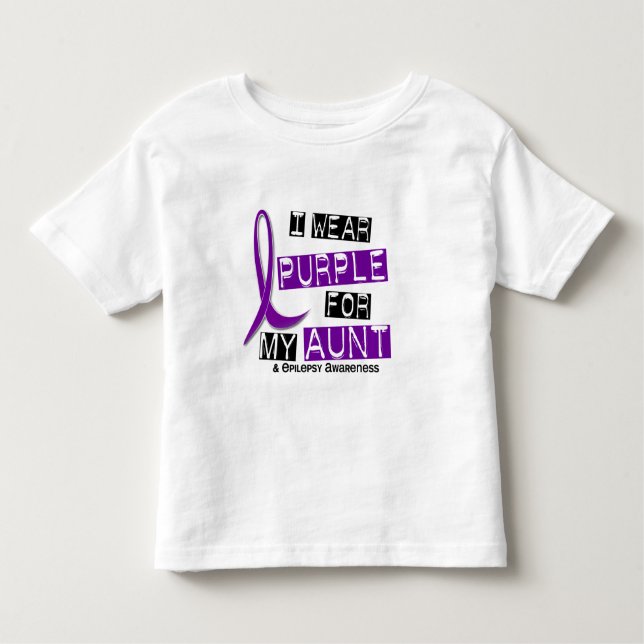 Camiseta De Bebé Llevo la púrpura para mi tía 37 epilepsia (Anverso)