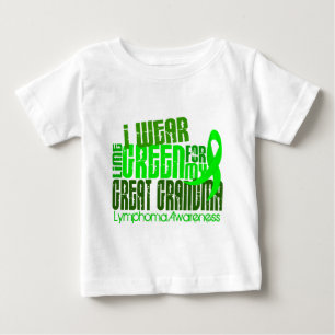 Camiseta De Bebé Llevo la verde lima para el gran linfoma de la