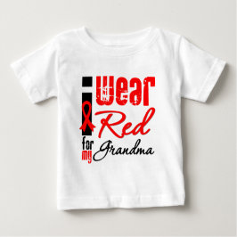 Camiseta De Bebé Llevo una cinta roja para mi abuela
