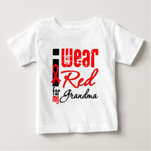Camiseta De Bebé Llevo una cinta roja para mi abuela