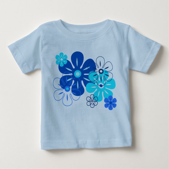 Camiseta De Bebé Lluvia de flores en Hawaii Floral retro (Anverso)