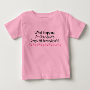 Camiseta De Bebé Lo Que Pasa En Abuelitas Se Queda En Abuelas