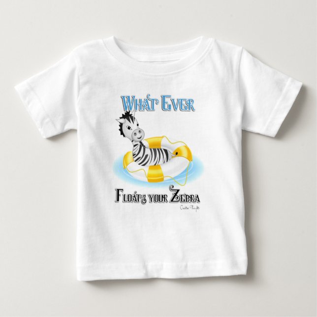 Camiseta De Bebé Lo que sea que flote tu cebra 4 (Anverso)
