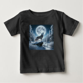Camiseta De Bebé Lobo Aullador En Invierno