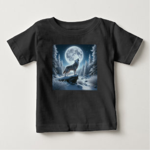 Camiseta De Bebé Lobo Aullador En Invierno