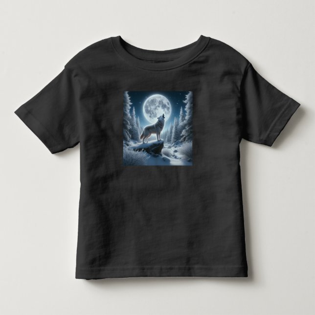 Camiseta De Bebé Lobo Aullador En Invierno (Anverso)
