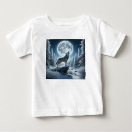 Camiseta De Bebé Lobo Aullador En Invierno