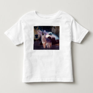 Camiseta De Bebé Lobo aullando a través del universo