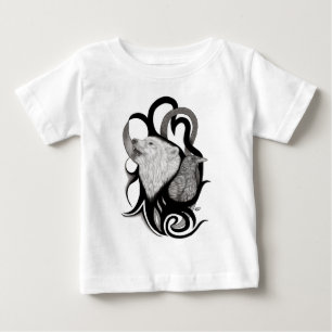 Camiseta De Bebé Lobo blanco con arte tribal de Raven
