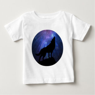Camiseta De Bebé Lobo celeste