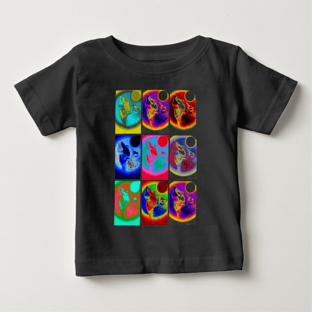 Camiseta De Bebé Lobo de arte pop (Anverso)