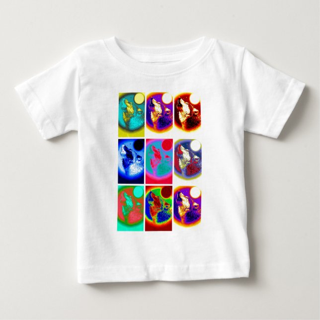 Camiseta De Bebé Lobo de arte pop (Anverso)