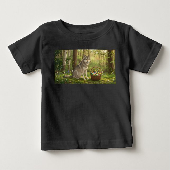 Camiseta De Bebé Lobo de Pascua  (Anverso)