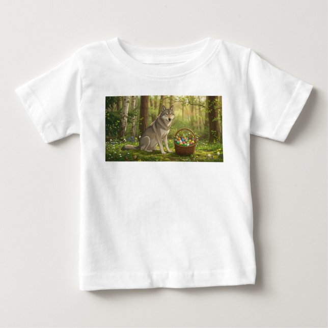 Camiseta De Bebé Lobo de Pascua  (Anverso)
