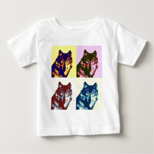 Camiseta De Bebé Lobo del Arte Pop