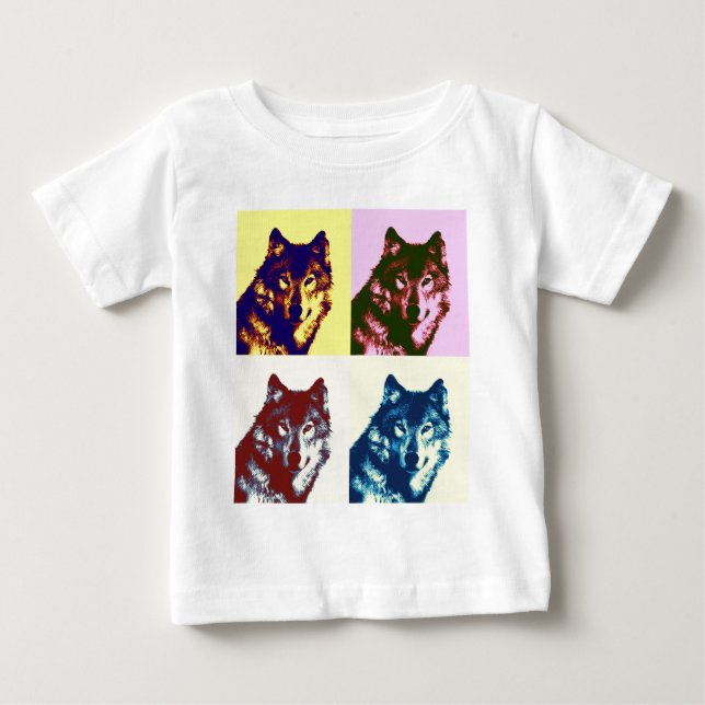 Camiseta De Bebé Lobo del Arte Pop (Anverso)