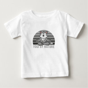 Camiseta De Bebé Lobo divertido y lindo haciendo yoga. divertidas p