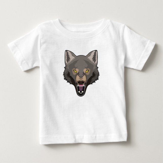 Camiseta De Bebé Lobo enojado (Anverso)