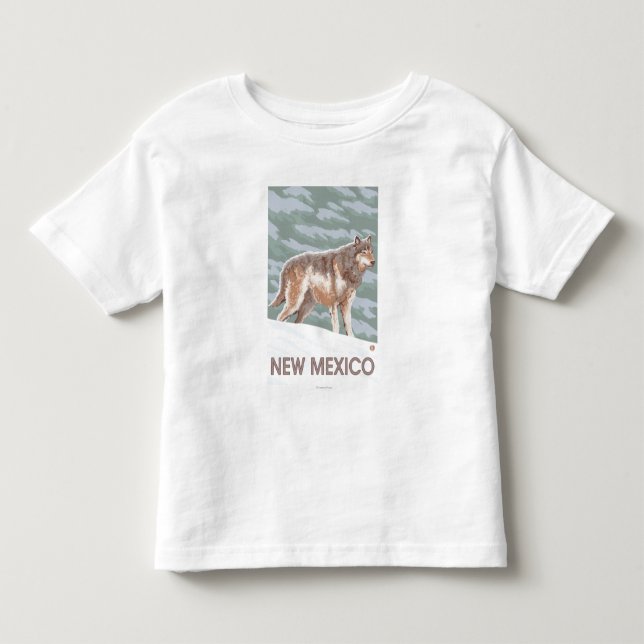 Camiseta De Bebé Lobo gris StandingNew México (Anverso)