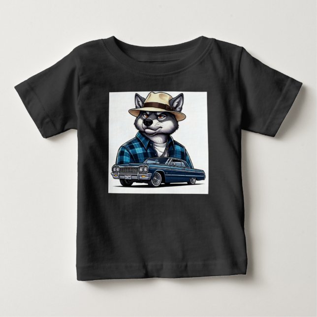 Camiseta De Bebé Lobo Lowrider (Anverso)