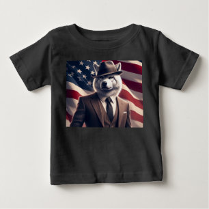 Camiseta De Bebé Lobo Patriótico  