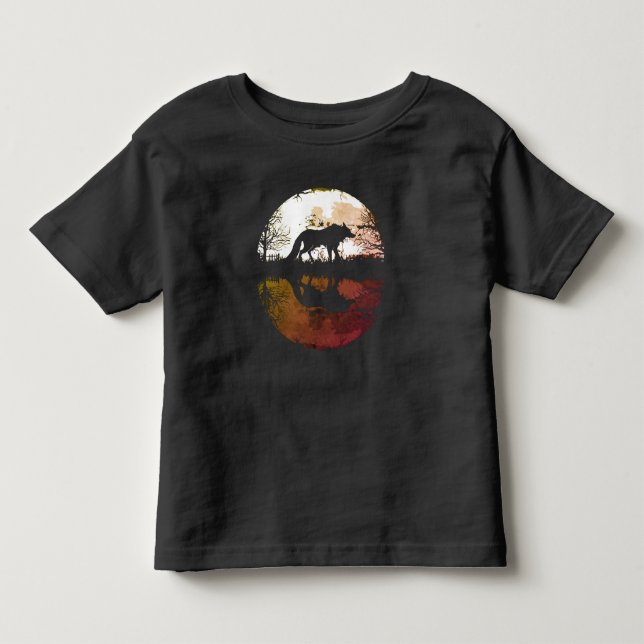Camiseta De Bebé Lobo solitario bajo la luna llena (Anverso)