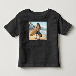Camiseta De Bebé Lobo surfista  