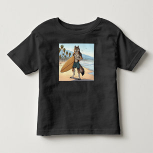 Camiseta De Bebé Lobo surfista  