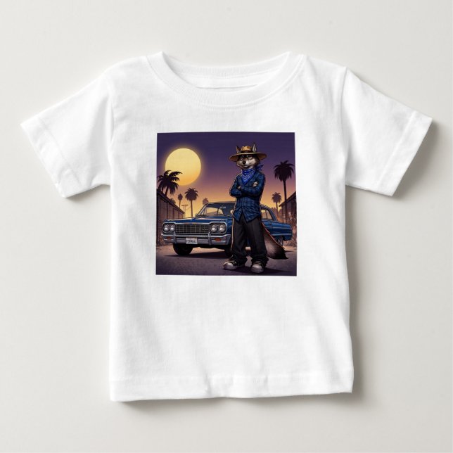 Camiseta De Bebé Lobo Y Lowrider (Anverso)