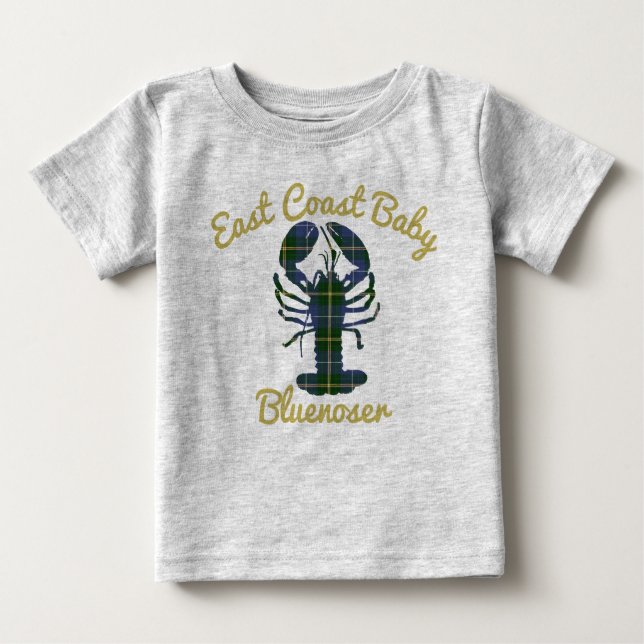 Camiseta De Bebé Lobster bebé de la costa este Nueva Escocia blueno (Anverso)