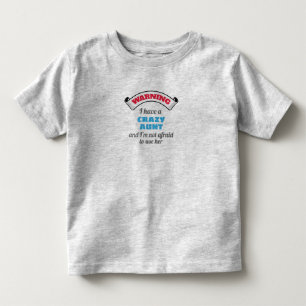 Camiseta De Bebé Loca Tía Advertencia Tengo Una Tía Loca