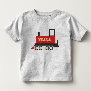 CAMISETA DE BEBÉ LOCOMOTIVO DE TREN DE NOMBRE PERSONALIZADO