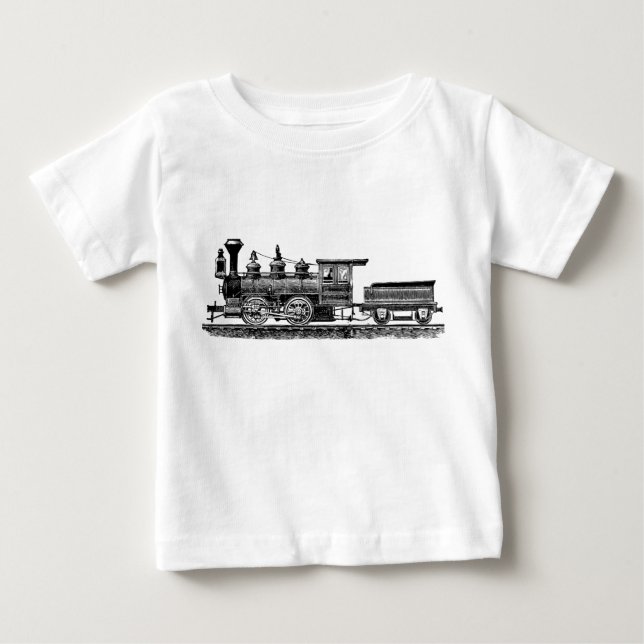 Camiseta De Bebé Locomotora 02 - Negro (Anverso)