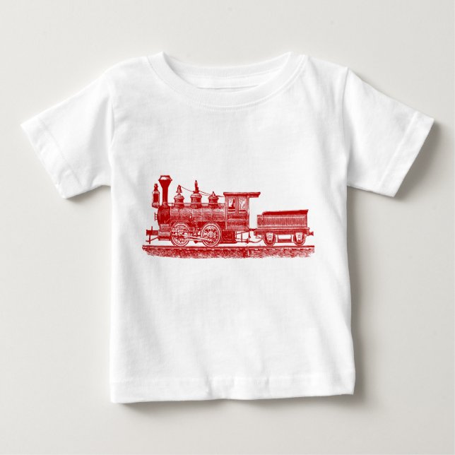 Camiseta De Bebé Locomotora 02 - Rojo Ruby (Anverso)