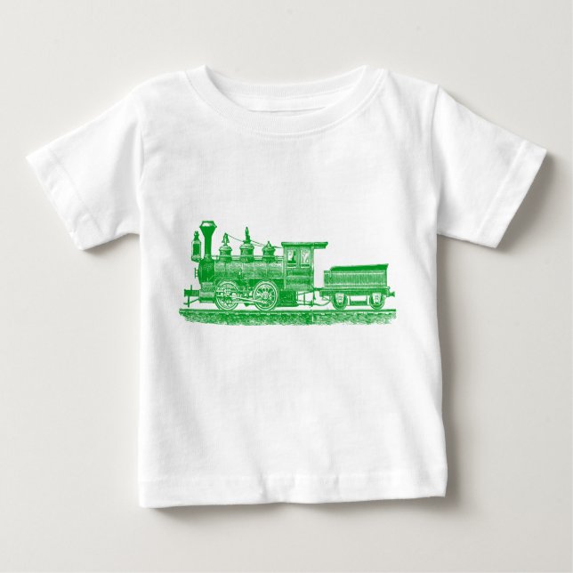 Camiseta De Bebé Locomotora 02 - Verde de hierba (Anverso)