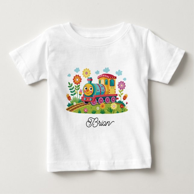 Camiseta De Bebé Locomotora Colorida (Anverso)