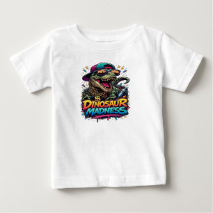 Camiseta De Bebé Locura de dinosaurios: gráfico de T-Rex fiestero