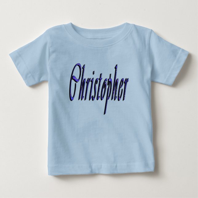Camiseta De Bebé Logo de Blue Christopher Name, (Anverso)