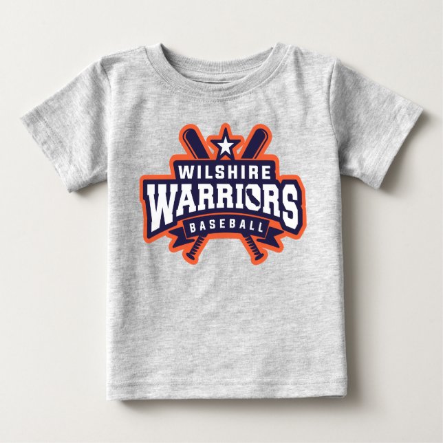 Camiseta De Bebé Logo de la Liga de Béisbol Guerreros de Wilshire (Anverso)