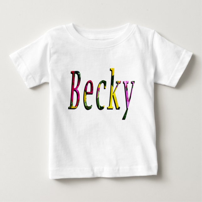 Camiseta De Bebé Logo Floral Becky Name, (Anverso)