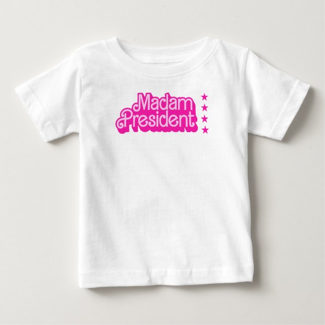 Camiseta De Bebé Logo rosa de la "Señora Presidenta" - Retro (Anverso)